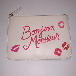 Kate Spade New York Lipstick Kiss Bonjour Monsieur Leather Clutch Pouch
